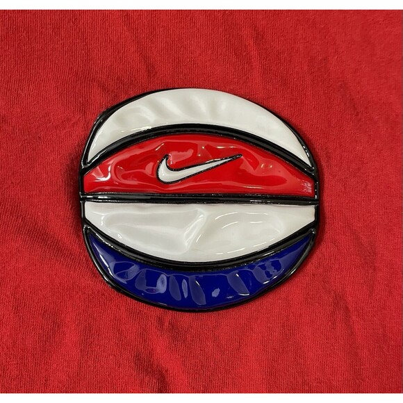 VTG 2000s Y2K Nike Hoops 3D Basketball Red Longsleeve Style Kids Size XL - Picture 6 of 6